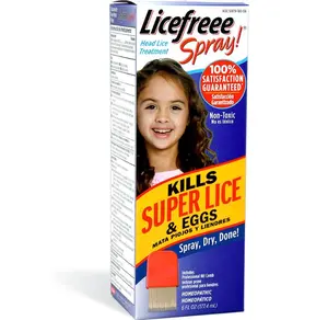 Licefreee Lice Spray for Kids Hair, Includes Professional Metal Nit & Lice Comb for Kids, Kills on Contact, 6 Fl Oz