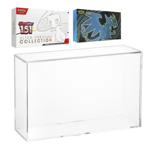 Acrylic PKMN Protective Display Case Box with Megnetic Lid for Mega Charizard ex UPC 151 UPC  Storage Booster Box PKMN Trading Anime Graded Cards , Protector  Holder Stackable