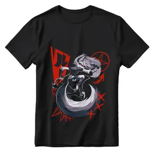 Loona Helluva Boss Rebel Spirit Punk Goth Graphic T-Shirt Cotton Menswear