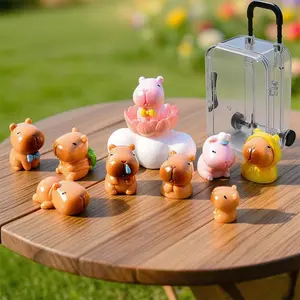 12pcs Realistic Capybara Figurines, DIY Handmade Decorations, Creative Craft Art, Home Entryway, TV Cabinet, Living Room, Bar, Office Desk, Cute Desktop Decoration, Collectible Figurine