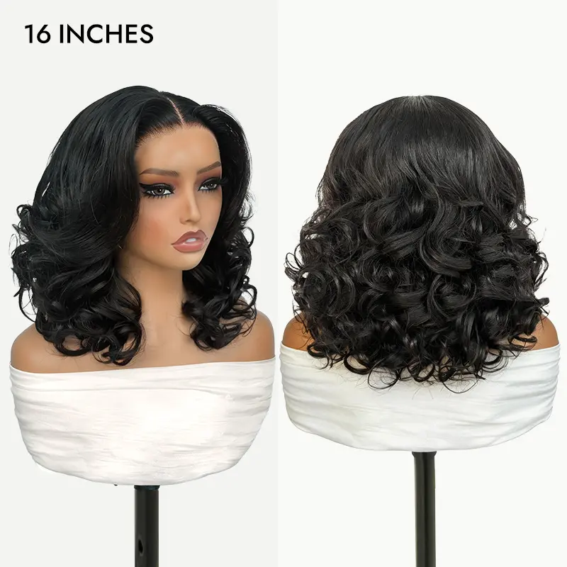 [Spring Musts] Wiggins Hair Ocean Wave Glueless Wig Pre-Cut 13x4 HD Lace Front Wig Human Hair Face Framing Curtain Bangs Wig Natural Hairline Pre-Bleached Invisible Knots #tiktokshopstockup #mothersdaygift