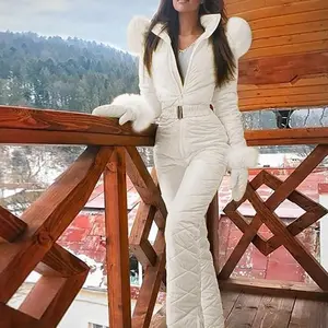 Thick Sports Casual Snowboard Fashion Outdoor Zipper Ski Skisuit Suit Women Outfit Jumpsuit for Women Womens Pantsuit Formal Overalls Womenswear Clothes Aesthetics
