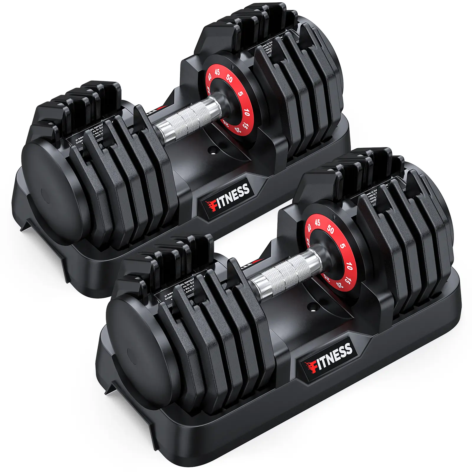 Bearbro 50lb/80lb Adjustable Dumbbells, 1-Sec Adjustable Weights Dumbbells , 10 in 1 Free Dumbbell with Anti-Slip Texture Handle, Weight Set For Home Gym Suit both Men and Women,BlackFriday