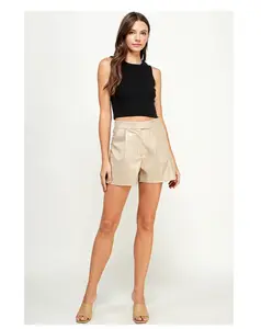 High Waisted Leather Shorts