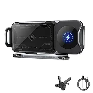 Auto Clamp Wireless Charger for iPhone Samsung Galaxy Android 6-7.2 inch Phones & Tablets Multifunctional Smartphone Mount Car Accessory Secure Hold Car Gadget