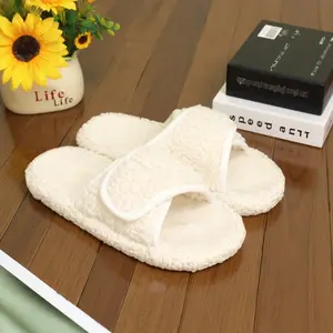 Memory Foam Cozy Slippers Fuzzy Open Toe Slippers for Women Indoor Cozy Orthopedic Comfort Adjustable Comfy House Slides Shoes Gifts for Her Mom