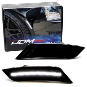 iJDMTOY Smoked Lens 27-SMD White Full LED Bumper Side Marker Light Kit For 2013-2014 Cadillac ATS, 2017-up Cadillac XT5; For 2019-up Chevy Blazer