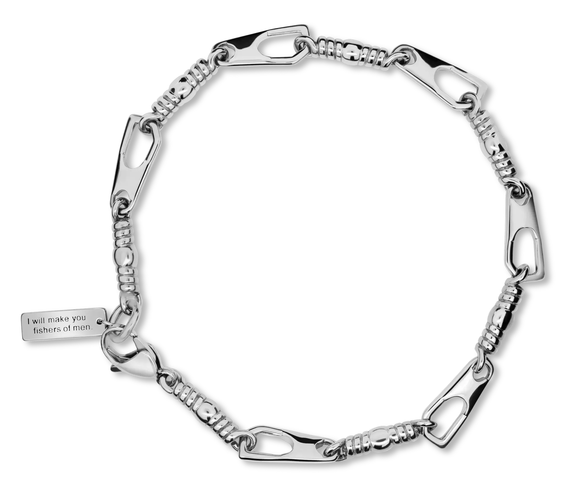 Shields of Strength Men's Stainless Steel Fishers of Men Bracelet | Matthew 4:19