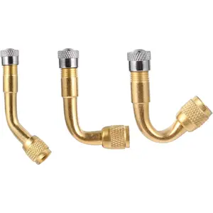 3pcs/6pcs Metal Valve Stem Extenders 45 Degree 90 Degree 135 Degree Universal Valve Stem Extensions for Dual Wheels Passenger Cars, Rv, Stroller, Bicycles, Motorcycles and Trailers (gold)