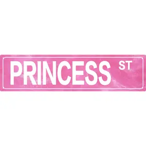 Retro Girl Pink Tin Metal Sign Princess Statement Wall Decor for Home Vintage Bar or Dorm Unique Gift Idea for Friends 4x16 in