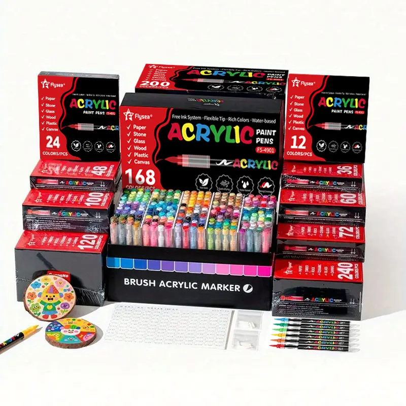 168/120 Acrylic Markers，Coloring Markers，DIY Enthusiast，Best Art Markers，Colorful Markers，Marker Pen Set