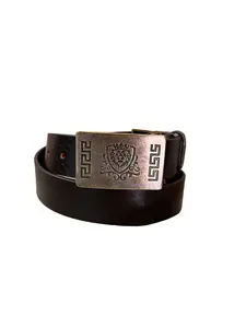 5804020002 - Vaquero Signature Men's Plain Leather Belt Mens Negro with SIilver Buckle