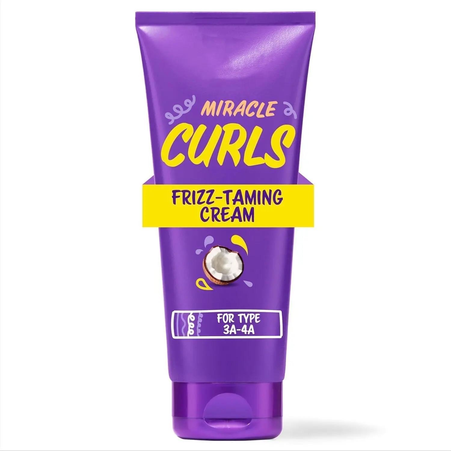 Aussie Miracle Curls Frizz Taming Curls Cream for Curly Hair, Anti-Frizz Curls Defining Styling Cream with Coconut & Jojoba Oil, Moisturizing Hair Cream for Wavy & Curly Hair, Sulfate Free, 6.8 Fl Oz