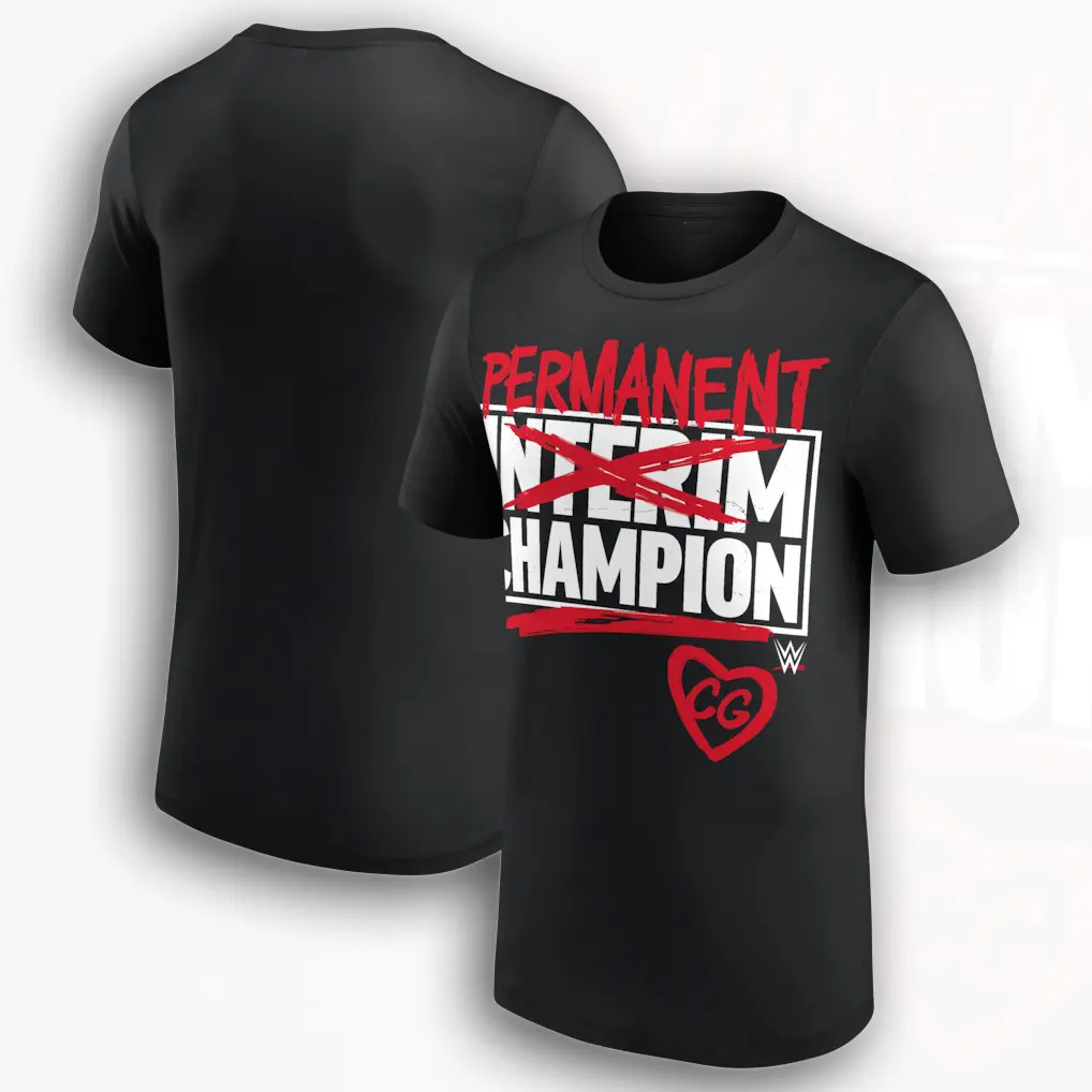 Chelsea Green Permanent Champion T-Shirt, Hot Mess Wrestling Graphic, Women's Title Era Fanwear, Bold Champion Statement, Men's Black Tee