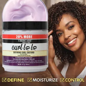 Curl Defining Custard with Curl Enhancing Formula for Curly, Coily & Wavy Hair – Moisturizing Curl Cream with Frizz Control Curly Coiled Hair