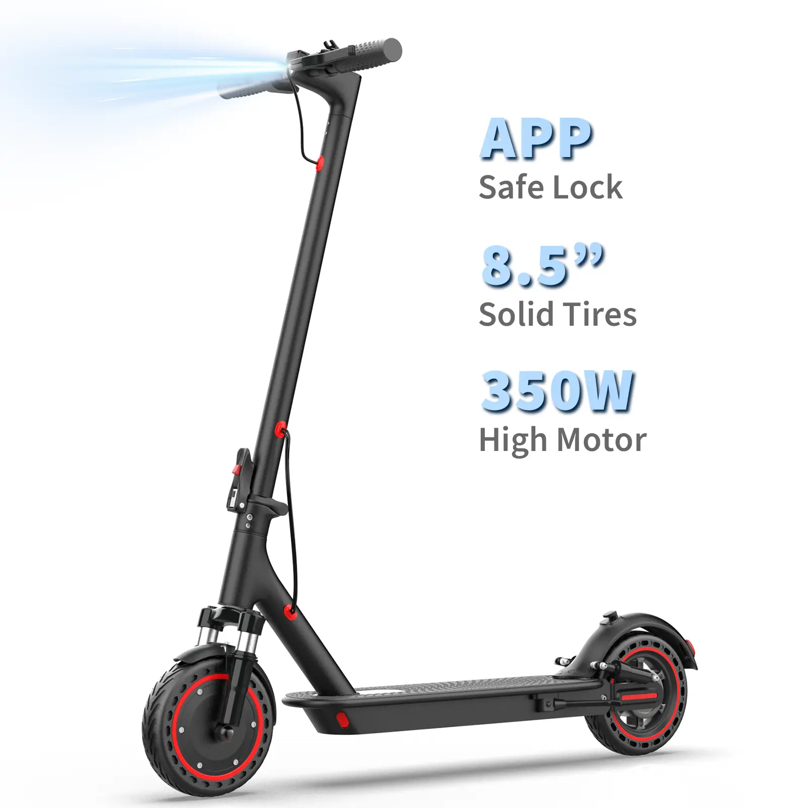 Electric Scooter with Dual Suspension, 350W Motor ,19MPH Speed,Folding E-Scooter ,APP ControlRange,Four-speed adjustable