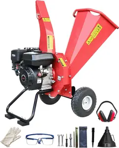TikTokShopBlackFriday Wood Chipper Shredder Mulcher 7HP 212CC Engine Heavy Duty Gas Powered with 304 Steel Cutting Blades Rotor