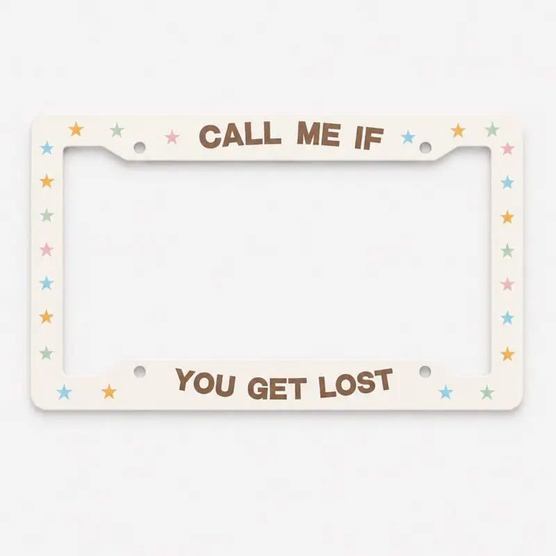 CMIFYGL License Plate Frame - Call Me If You Get Lost Design with Star Accents for Car Accessories