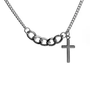 Skeleton Cross Pendant Necklace - Dark Style Gothic Jewelry, Sweet & Edgy for Girls, Punk Vibe for Guys, Unisex Halloween Chain Accessory