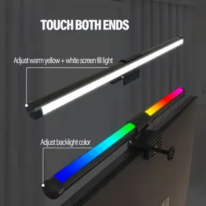 New Screen-Mounted Gaming RGB Ambient Light, Dual-Light Source LED Monitor Hanging Lamp, USB Powered, Asymmetrical Eye-Care Monitor Desk Lamp for Computer Illumination