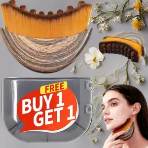 [Buy 1 Get 1 Free] Face Lymphatic Contour Brush for Jawline & Chin Sculpting Dry Brushing Massager for Lymphatic Drainage & Facial Fatigue Relief Ergonomically Designed to Fit The Skin Precisely