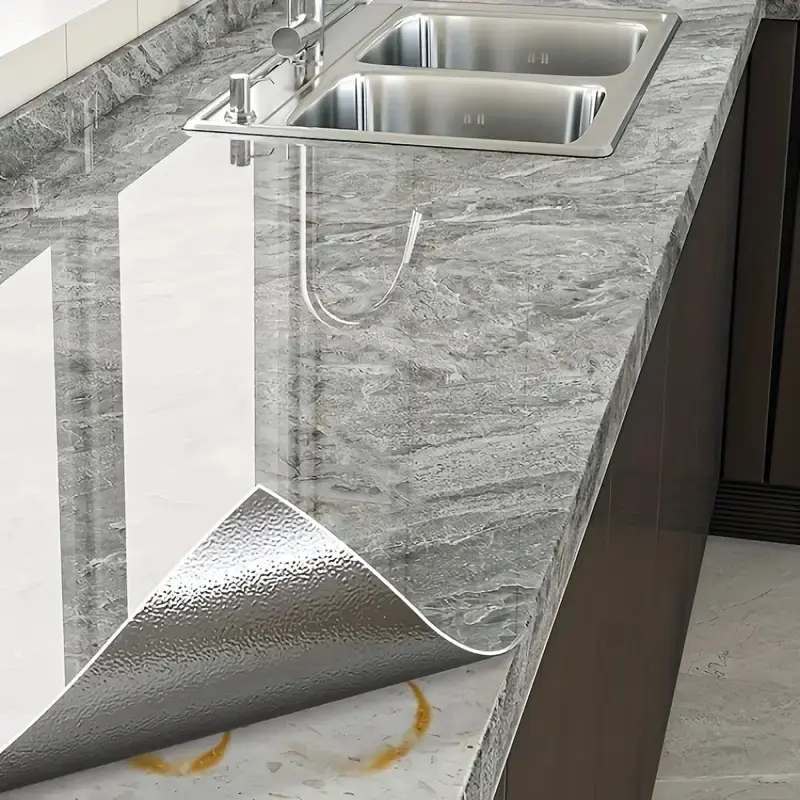 Self-Adhesive Marble Pattern Pre-Glued Wallpaper Roll (23.62 * 393.70 In) - Renter Friendly Peel and Stick Wall Decor, Realistic Texture, Waterproof, Oil-Resistant, Heat Insulation for Kitchen Countertops, Accent Wall