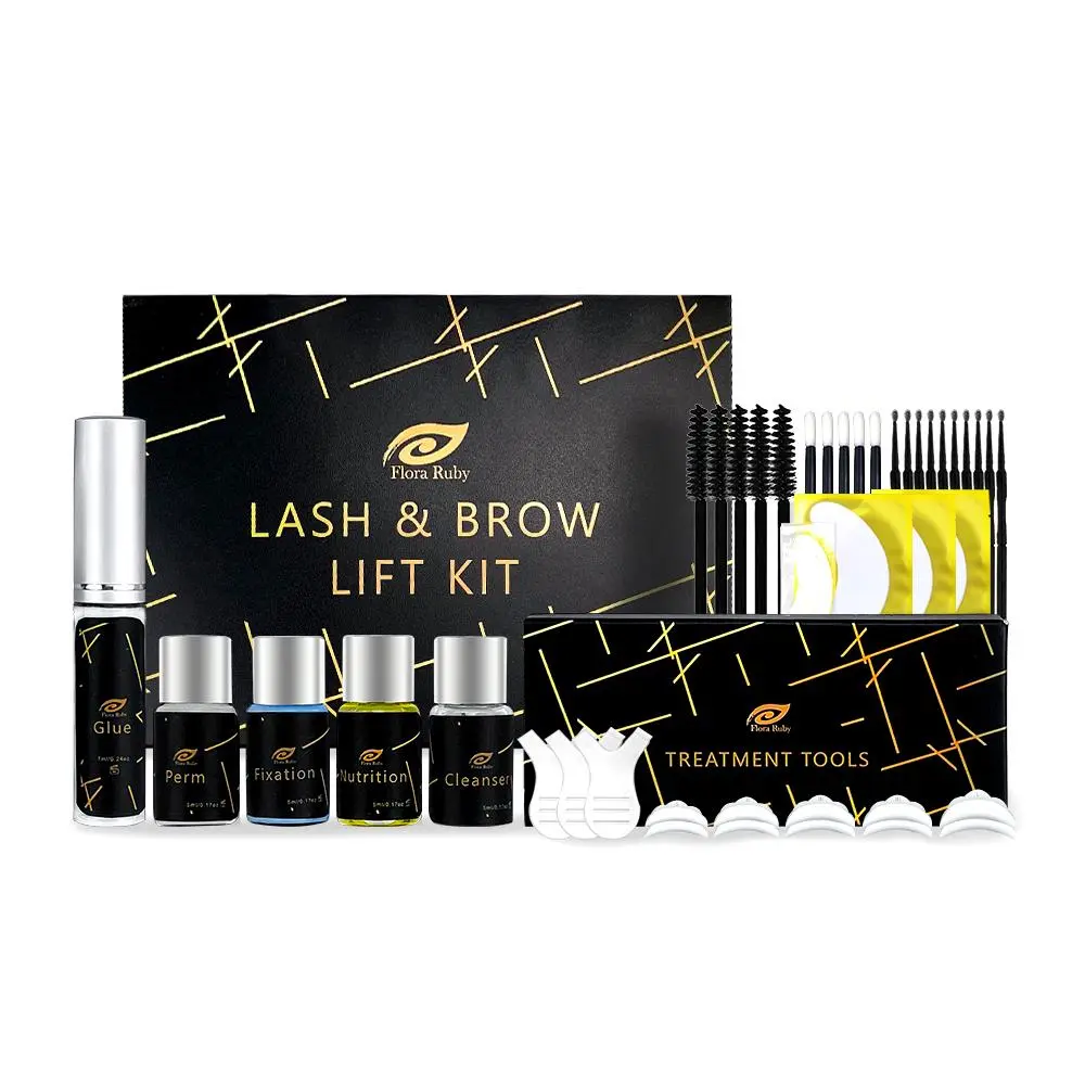 Professional Eyelash & Eyebrow Lift Kit, Reusable Long Wispy Curl Faux Cluster Lashes Strip Lashes, Lengthening and Volumizing Faux Eye Lashes, Volume Cluster Lashes, DIY Lashes Cluster, Falsies Eyelashes, High Quality Eyelashes