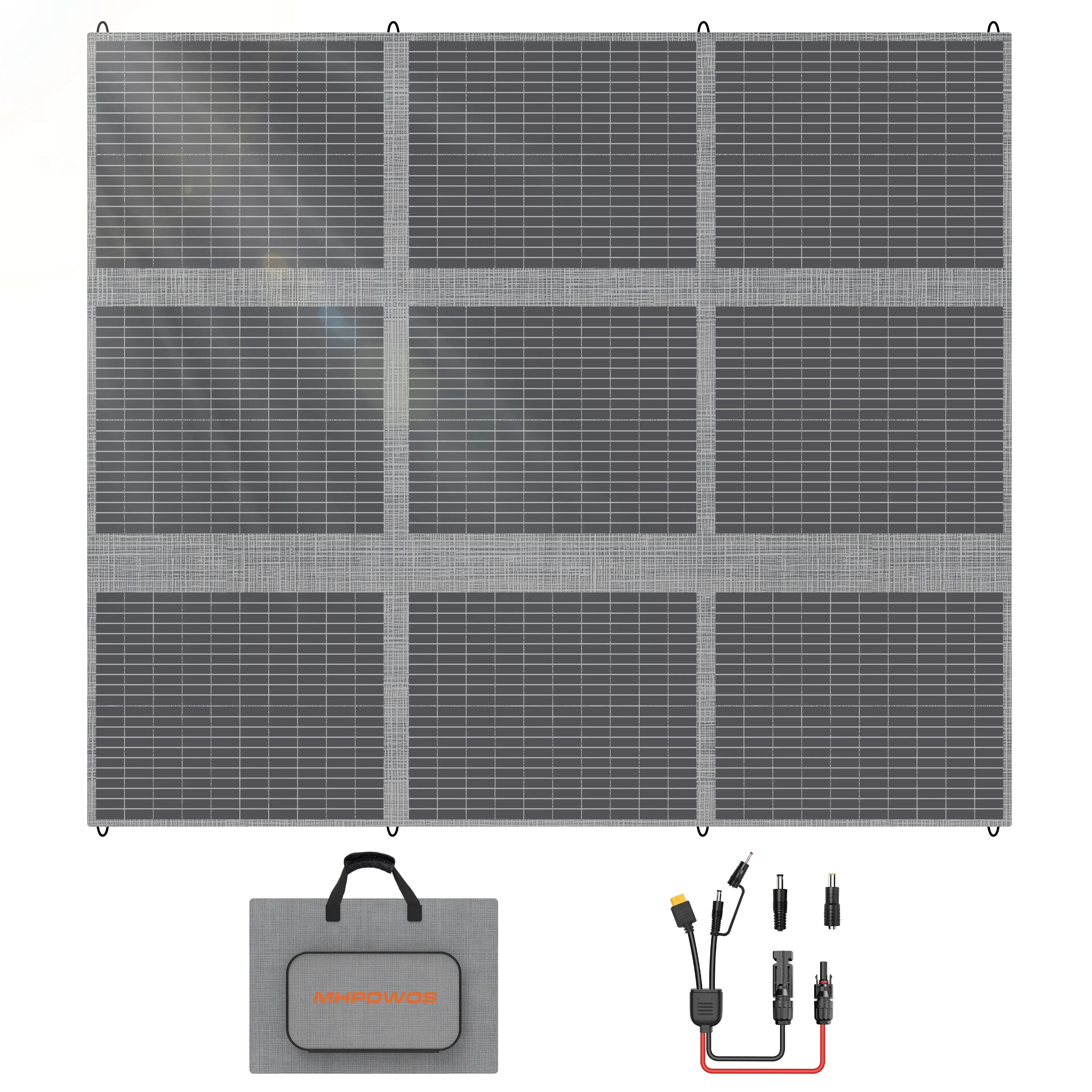MHPOWOS 400W Portable Foldable Solar Panel Charger, ETFE Monocrystalline Solar Panel with XT60 & 5-in-1 Adapter Cable, 23.5% High Efficiency, IP65 Waterproof for Camping, RV, Van Life & Off-Grid Power