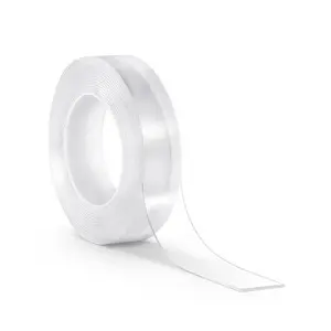 VEVOR Double Sided Tape Heavy Duty, 16 ft Long Nano Mounting Tape, Strong Adhesive Reusable, Clear Two Sided Wall Tape, Removable Poster Picture Hanging Strips for Home, Office, Car, Outdoor Use