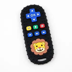 Silicone Lion Animal TV Remote Shape Teething Toy, Perfect Sensory Chew Toy for Babies 6-12 Months, Cute Animal Teether Gift