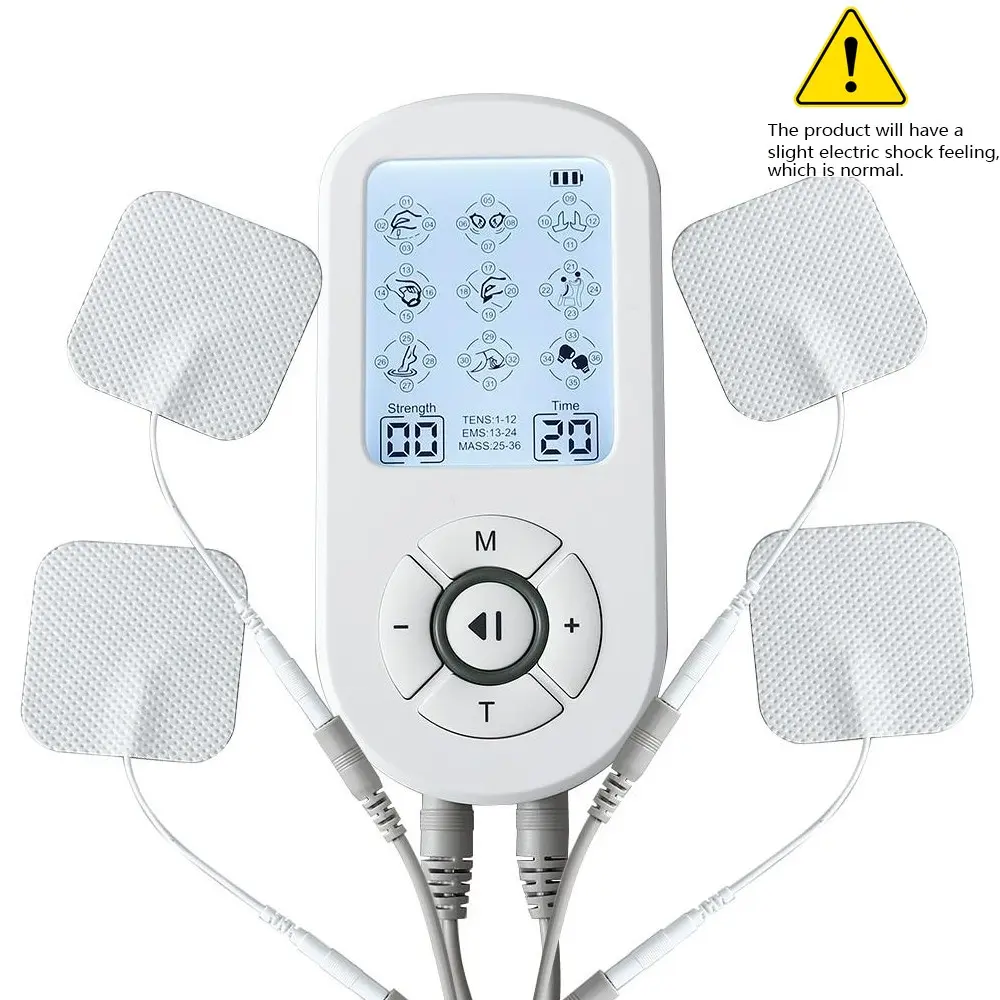 36 Modes Electrical EMS Muscle Stimulator 2 Output Tens Massage Tens Machine Physiotherapy Apparatus Pulse Therapy Acupuncture Device Full Body Relax Massager 30 Intensity Electrostimulator Multifunctional Massager USB Rechargeable Massagers