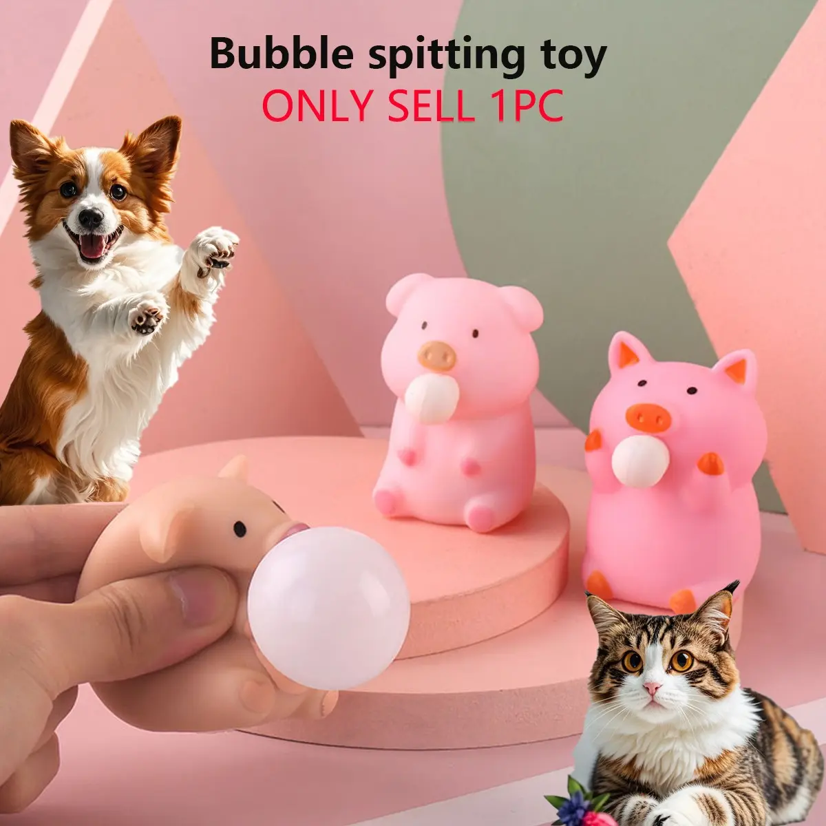 Cute Bubble Pig Pet Toy, Squeeze Release Bubbles, Decompression Squeeze Squishy Interactive Stress Relief Fidget Toy, Keeps Your Pet Happy, 1pc Pet Toy