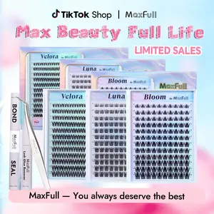 MaxFull Luna & Velora & Bloom Lashes Cluster |Limited-Time Launch Sale |Cloud-Soft 0.03mm Band |Realistic Blend Brown–Black Fibers | Ultra-Comfortable All-Day Wear | Natural to Fuller 3D Volume | Beginner-Friendly DIY | Long-Lasting Must-Have Looks