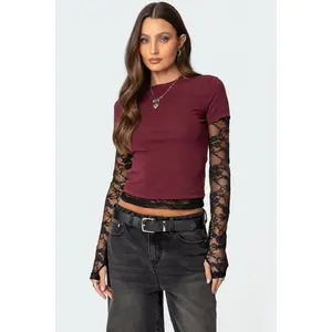 Layered Lace Sleeve Top Layered Lace Sleeve Top