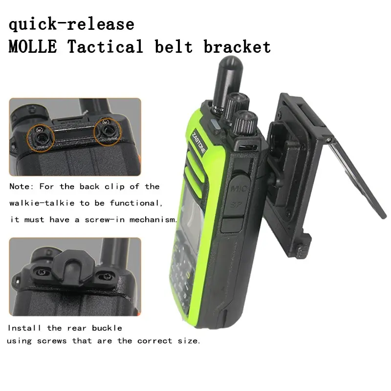 Tactical belt bracket for walkie-talkies, Handset modified with back clip, quick-release MOLLE dual-slot clip-style waist Clamp, For 5r/5rh/uv2plus/m10/uvk1 Radios, Portable Walkie Talkie Accessory, Electronic Gadgets, Two Way Radios