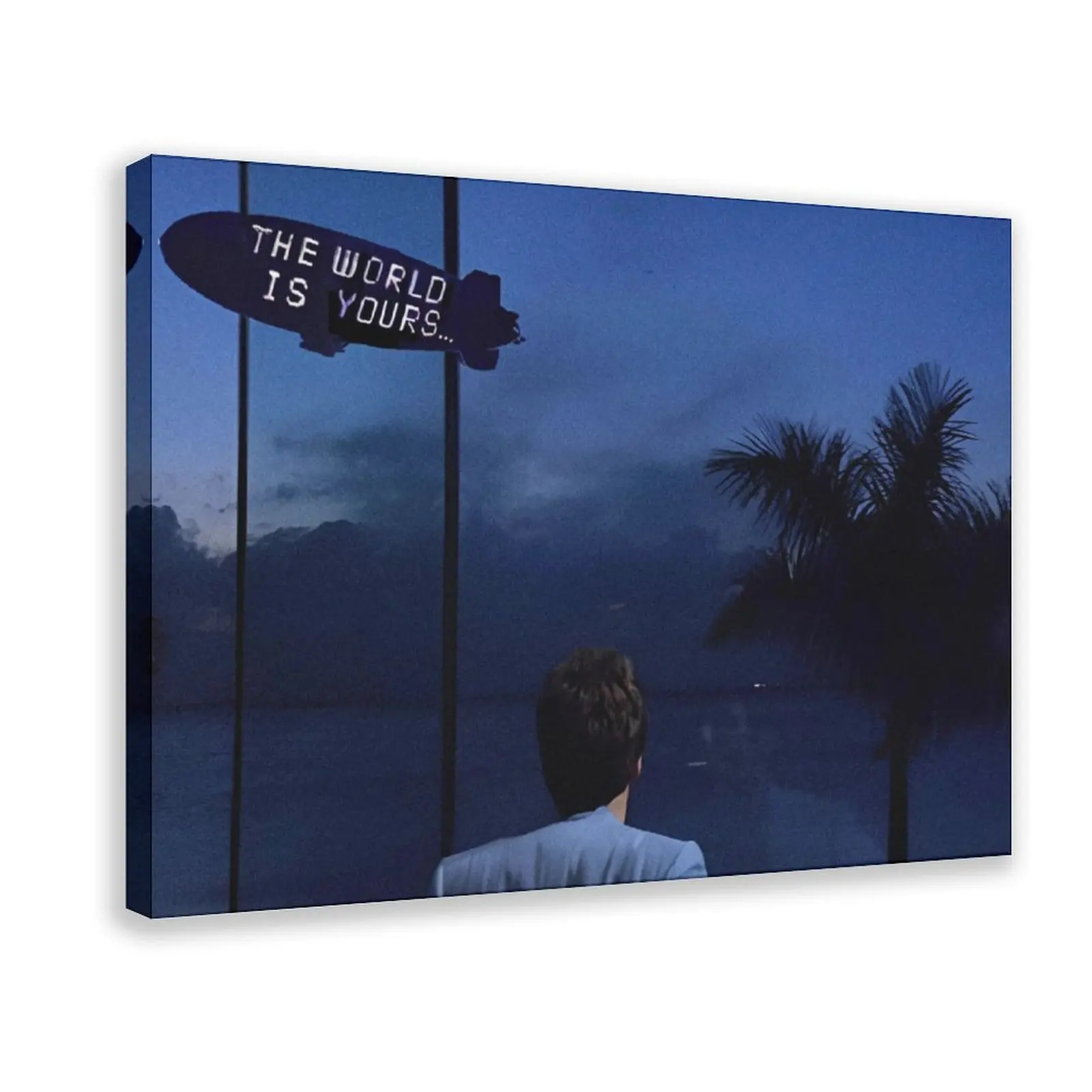Scarface Poster of Tony Montana The World Is Your Movie Scene Canvas Print for Office Room Motivation Success Home Aesthetic Decor 08x12 12x18 16x24 20x30 24x36 Inches Framed Unframed Options