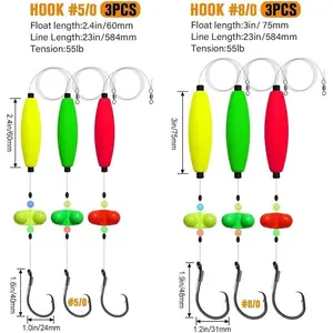 [JBK] 3-Pack Catfish Fishing Set Catfish Float Fishing Set, Catfish Fishing Tackle Making Kit Equipment Accessories with Float, Hook, Swivel and Fishing Bell