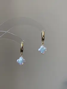 Baroque freshwater Lucky clover earring,gift for her , birthday gift pearl