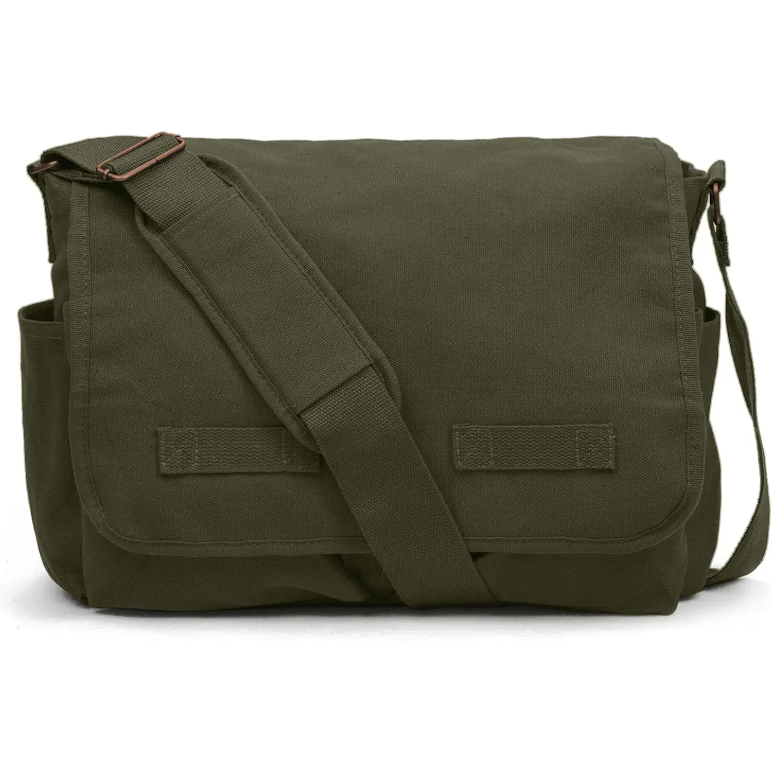 Classic  Messenger Bag -  Heavyweight Cotton Canvas  Bag with Upgraded Features
