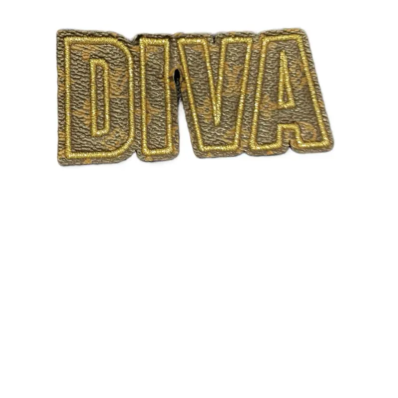 Leather Diva Patch - Gold Embroidered Lettering for Custom Projects