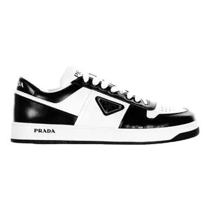 Prada Downtown Sneaker Low Patent Leather Black White