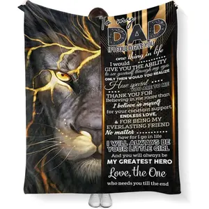 JOOCAR To My Dad from Son Daughter Flannel Blankets, for Dad Flannel Fleece Blankets Father's Day Birthday Gifts Home Bed Sofa Travel Warm Fuzzy Flannel