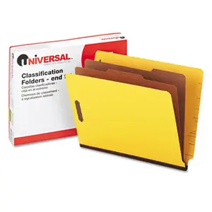 Universal  Pressboard End Tab Classification Folders Ltr 6-Section YW 10/box