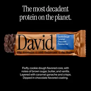Cookie Dough Caramel Chocolate Flavored Bars – 20g Protein 150 Calories 0g Sugar – Includes 12 Bars – High Protein Snack
