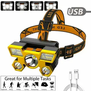 LED Headlamp Rechargeable Headlight Zoomable Head Torch Lamp, Rechargeable Headlamp,10000LM COB LED Headlamp USB Rechargeable Head Light Flashlight Torch Lamp, Flashlight for Outdoor Running Hunting Fishing Hiking Camping Gear, Gift
