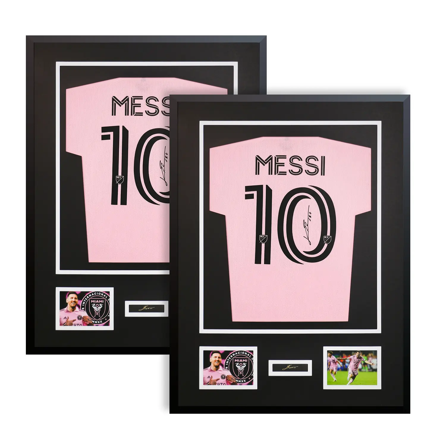 CCDCC 2-Pack Classic Minimalist Shadow Box Photo Frame - Sturdy Aluminium Soccer Jersey Display Case, 31.5in x23.6in Dustproof Glass, Mat-Included Modern Home Decor with Nails