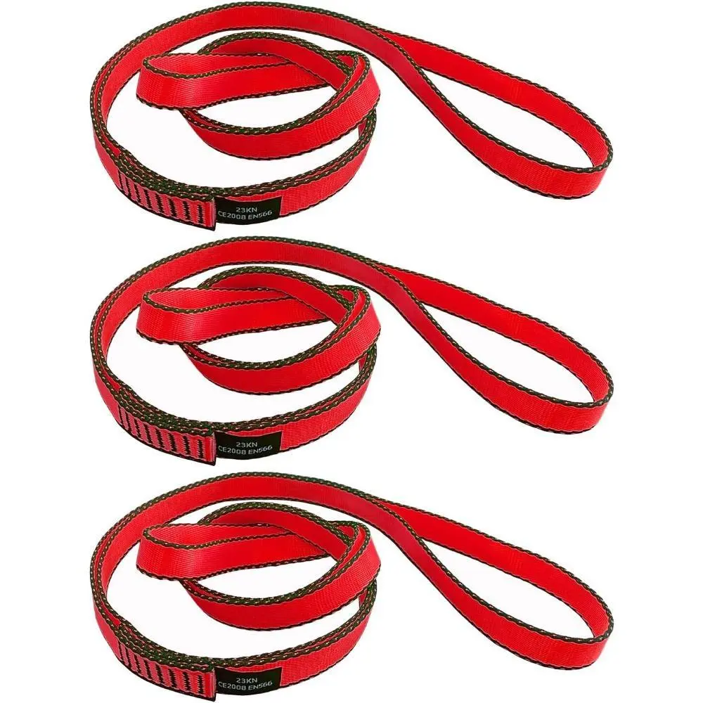 High-Tenacity Nylon Climbing Slings Runners - 18MM, 23 kN Strong Webbing Straps for Rock Climbing, Mountaineering, Multi-Purpose Tactical Kit Builders’ Outdoor Accessories, Outdoor Survival, Tree Arborists, Looped Ends, Machine-Stitched, Reinforced Loops,