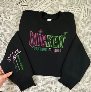 Wicked Embroidered sweatshirt, Broomstick Magic Witch Hoodie, Defy Gravity Sweater, Wizard of Oz Musical Gift, Personalized Embroidery Apparel
