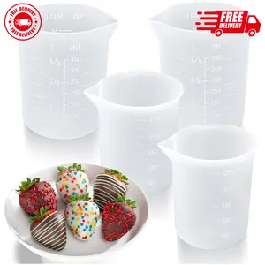Silicone Cups for Melting Chocolate, 4PCS Silicone Measuring Cups