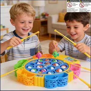 15/24/45-Piece Electric Fishing Toy Set Spinning reel design Develops hand-eye coordination Educational toy for children Back-to-school gift Requires user-supplied AA batteries